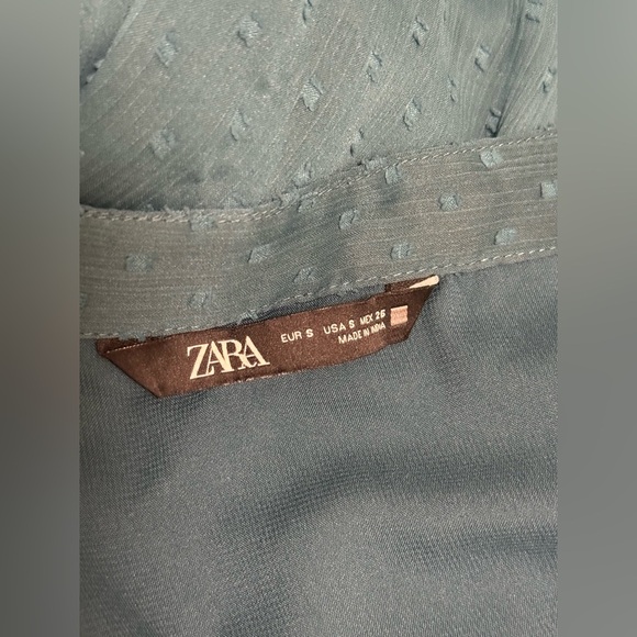 Zara Teal Long Sleeve Dress - Picture 4 of 8